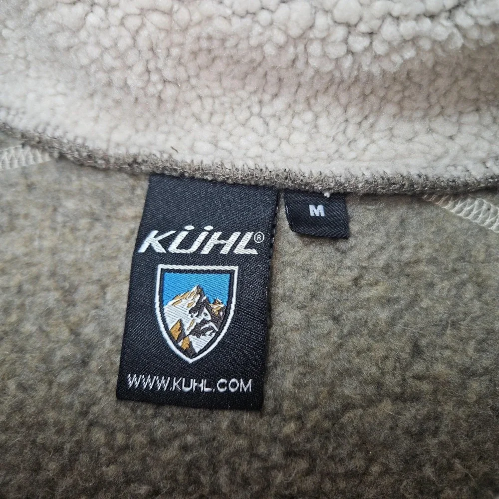 Kuhl Alfpaca Fleece Sweater Mens Medium‎ Brown 1/4 Zip Pullover Outdoor Warm